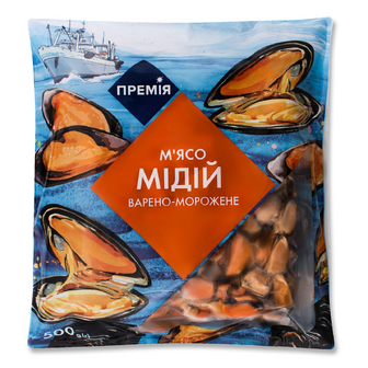 М'ясо мідій «Премія»® варено-морожене глазуроване, 500г