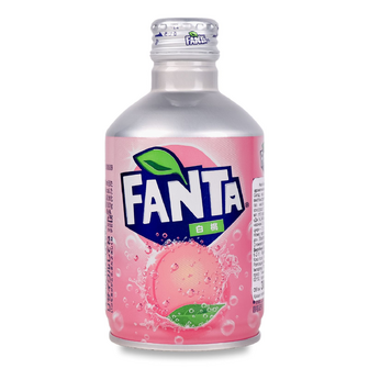 Напій Fanta зі смаком білого персика з/б, 0.3л