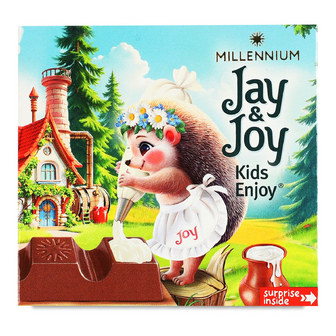 Шоколад молочний Jay&Joy з молочною начинкою, 45г