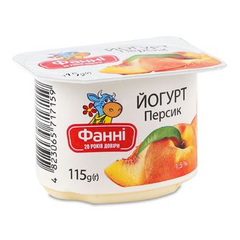 Йогурт «Фанні» персик 1,5%, стакан, 115г