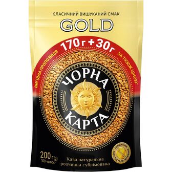 Кава розчинна «Чорна карта» Gold, 200г