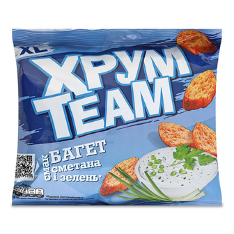 Сухарики ХрумTeam Багет Сметана і зелень, 90г