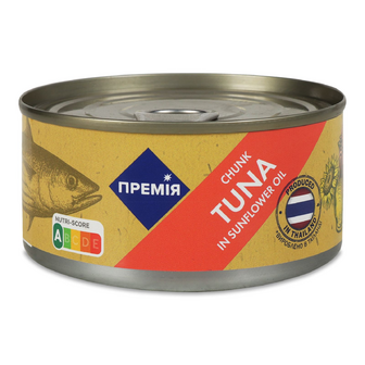 Тунець «Премія»® стерилізований шматочки в олії, 185г