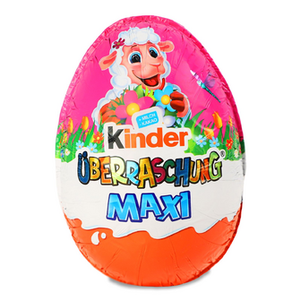 Яйце шоколадне Kinder з сюрпризом рожеве, 100г