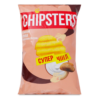 Чипси Chipster's хвилясті зі смаком грибів з вершковим соусом, 95г