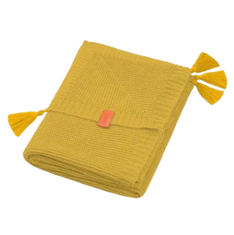 Дитяча ковдра BabyOno бамбукове з бахромою 100х75 см жовта (546/03)