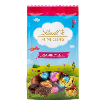 Цукерки Lindt міні-яйця з молочного та темного шоколаду з начинкою, 180г