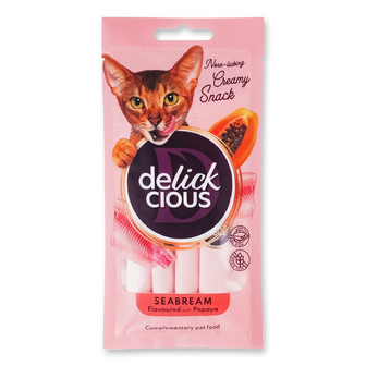 Корм для котів Delickcious кремові ласощі дорадо та папайя, 4*15г