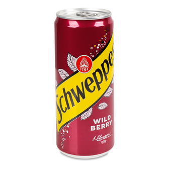 Напій Schweppes Wild Berry безалкогольний газований з/б, 0.33л