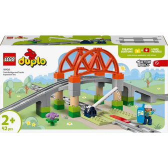 Конструктор LEGO DUPLO Додатковий набір. Залізничний міст і колії 42 деталі (10426)