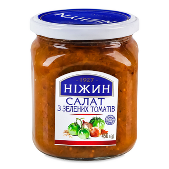 Салат Ніжин з томатів зелених пастеризований с/б, 450г