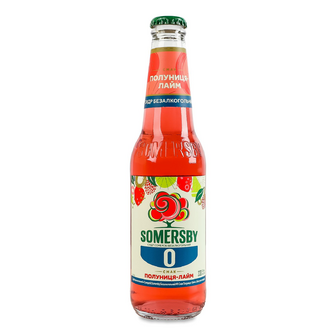 Сидр Somersby Полуниця-лайм безалкогольний, 0.33л