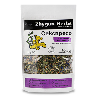 Чай трав’яний Лавка традицій Zhygun Herbs «Секспресо» імбир та чебрець, 30г