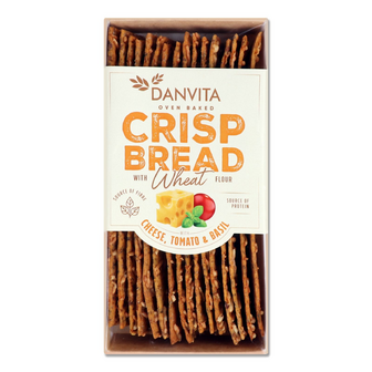 Хлібці Danvita хрусткі з сиром, сушеними томатами і базиліком, 130г