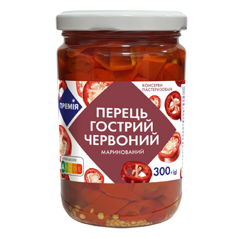 Перець «Премія»® гострий червоний маринований, 300г