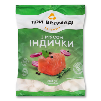 Пельмені «Три ведмеді» з м'ясом індички, 800г