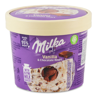 Морозиво Milka ванільно-шоколадний мус та шматочки шоколаду, 94г