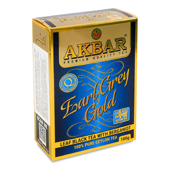 Чай чорний Akbar Earl Grey Gold з бергамотом, 100г