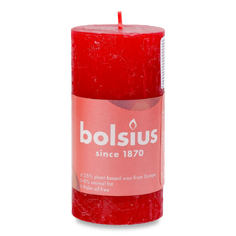 Свічка Bolsius руcтик Shine ніжно-червона 100/50, шт