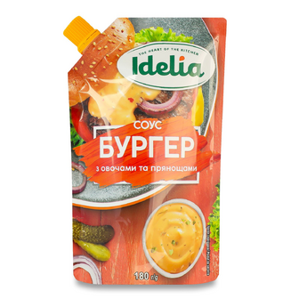 Соус Idelia Бургер з овочами та прянощами, 180г