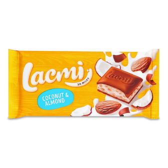 Шоколад молочний Roshen Lacmi Coconut&Almond, 84г