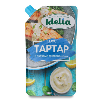 Соус Idelia Тартар з овочами та прянощами, 180г