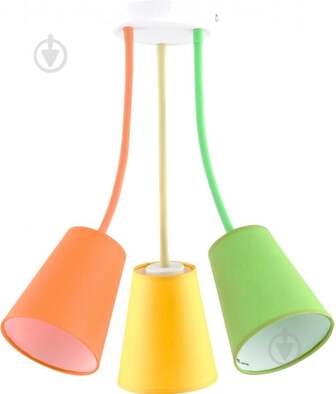 ВИТРИНА! Люстра TK Lighting 2106 WIRE Сolour 3x60 Вт E27 зеленый/оранжевый/желтый