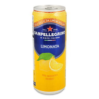 Напій соковий Sanpellegrino Limonata газований з/б, 0.33л