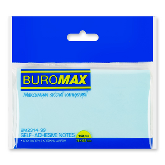 Блок паперу Buromax BM.2314-99 з клейкою смужкою в асортименті, 100шт
