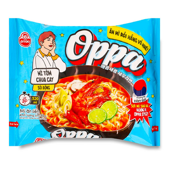 Локшина Otoki Oppa зі смаком гостро-кислих креветок швидкого приготування, 65г