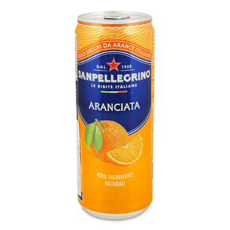 Напій соковий Sanpellegrino Aranciata газований з/б, 0.33л