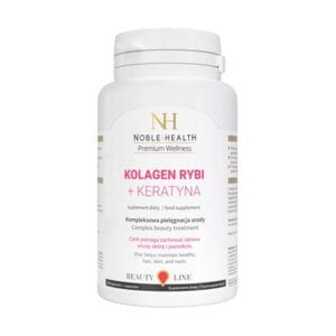 Комплекс для догляду за волоссям, шкірою та нігтями Noble Health Collagen + Ceratin Колаген + кератин, 60 капсул
