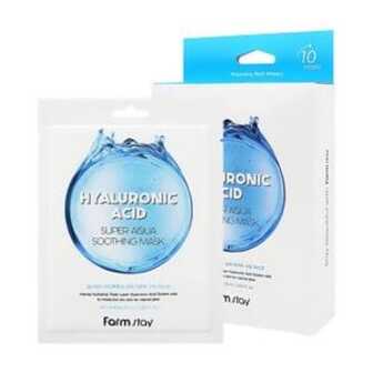 Тканинна маска для обличчя FarmStay Hyaluronic Acid Super Aqua Soothing Mask з гіалуроновою кислотою, 10*25 мл