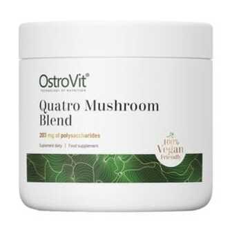 Грибна суміш Кватро OstroVit Quatro Mushroom Blend, 203 мг полісахаридів, в порошку, 100 г