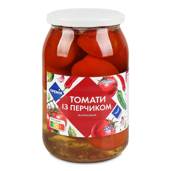 Томати «Премія»® з перчиком мариновані, 850г