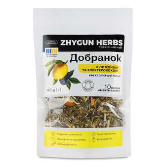 Чай трав’яний Лавка традицій Zhygun Herbs «Добранок» лимон та елеутерокок, 40г