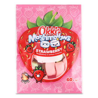 Маршмелоу Okki зі смаком полуниці, 60г