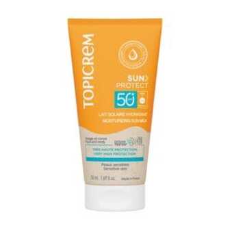 Зволожувальне сонцезахисне молочко для тіла Topicrem Sun Protect Moisturizing Sun Milk, SPF 50+, 50 мл