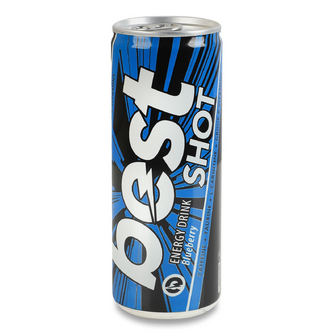 Напій енергетичний Best Shot Blueberry безалкогольний з/б, 0.25л