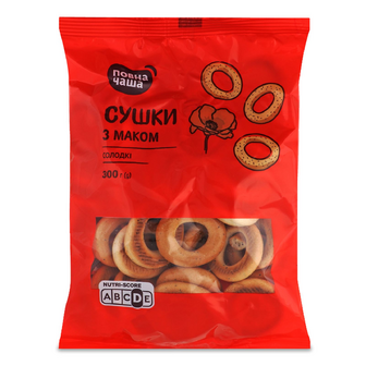 Сушки «Повна Чаша»® солодкі з маком, 300г