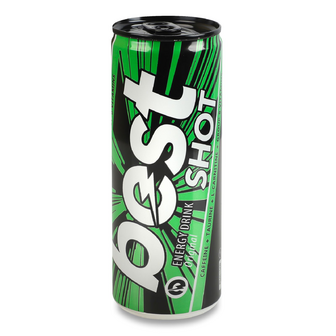 Напій енергетичний Best Shot Original безалкогольний з/б, 0.25л