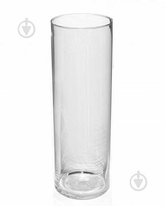 УЦЕНКА! Ваза стеклянная цилиндр Васильки 48 см прозрачная (УЦ №3485)