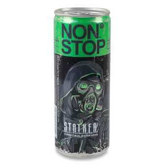 Напій енергетичний Non Stop Stalker Green безалкогольний сильногазований з/б, 0.25л