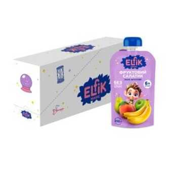 Дитяче фруктове пюре Elfik Magic Фруктовий салатик, без доданого цукру, від 6 місяців, 12*200 г