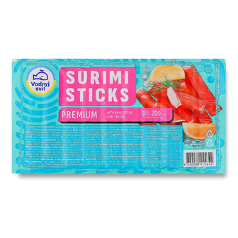 Палички крабові Водний світ Surimi sticks заморожені, 200г