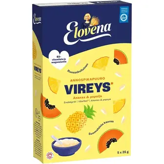 Каша швидкого приготування Elovena ананас та папайа 175 г (35 г х 5 шт.)