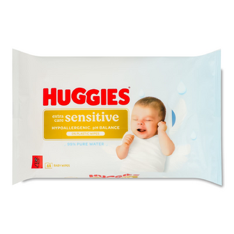 Серветки вологі Huggies Extra Care Sensitive, 48шт