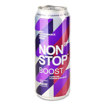 Напій енергетичний Non Stop Boost безалкогольний сильногазований з/б, 0.5л