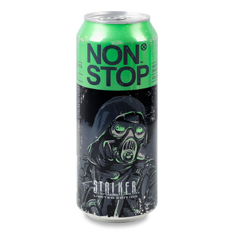 Напій енергетичний Non Stop Stalker Green безалкогольний сильногазований з/б, 0.5л