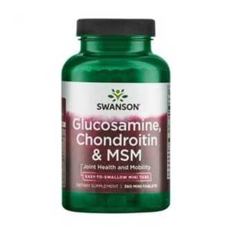 Глюкозамін, хондроїтин і МСМ Swanson Glucosamine, Chondroitin & MSM, 360 таблеток